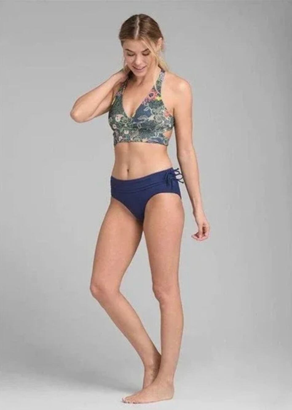 2/$15 Prana Iona Full Coverage Bikini Bottoms Anchor Navy Blue Size XL
